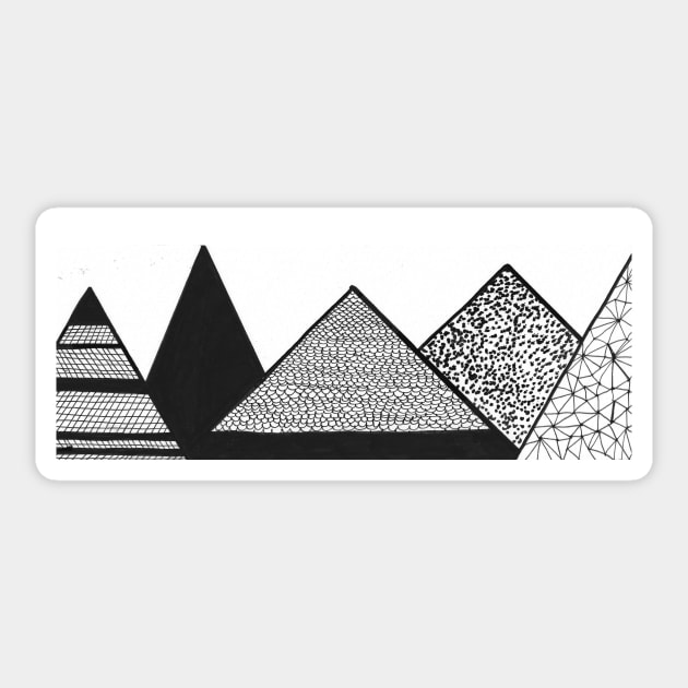 Mountains abstract pattern monochrome Sticker by Nathalodi